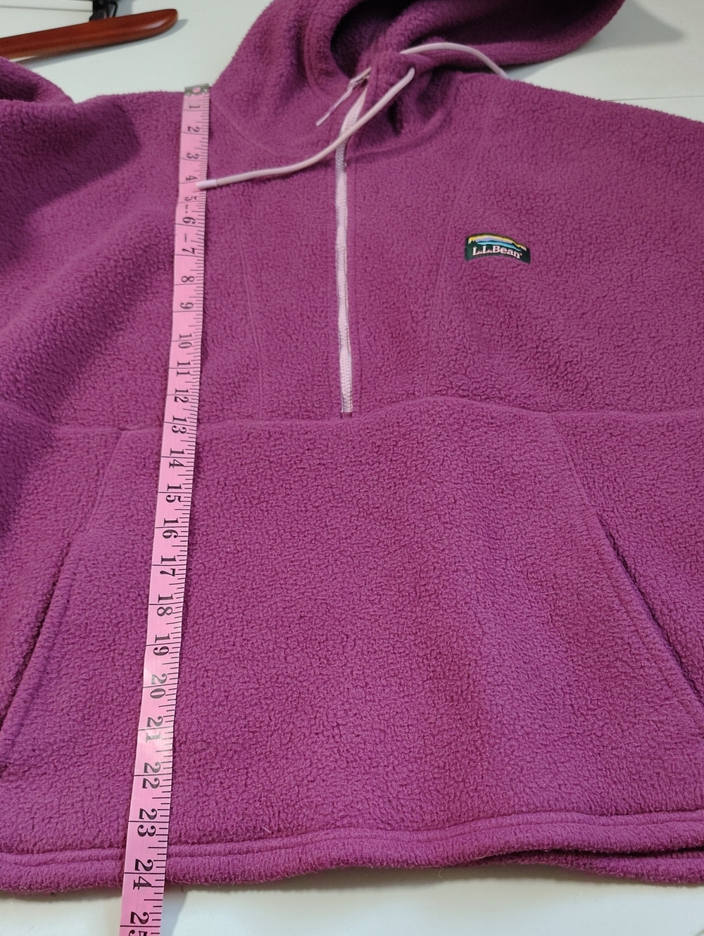 LL Bean Katahdin Fleece Half Zip Pullover Hoodie Size M Petite Outdoor Granola - Picture 13 of 14